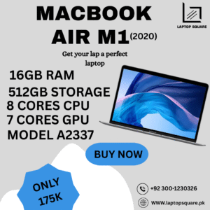 Apple MacBook M1 Air 13.3 inches 2020 | A2337  | 8-Core CPU, 7-Core GPU, 16GB RAM, 512GB SSD