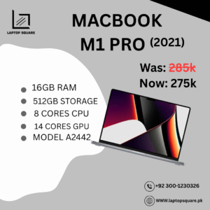 Apple MacBook M1 Pro 2021 14.2-inch – 16GB RAM | 512GB Storage | A2442 | 8 Core Cpu 14 Core Gpu