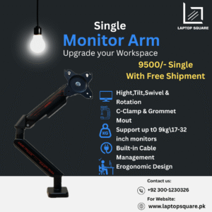 ETHU Single Monitor Arm – Adjustable Gas Spring Stand for 17–32 Inch Monitors (Up to 9kg)