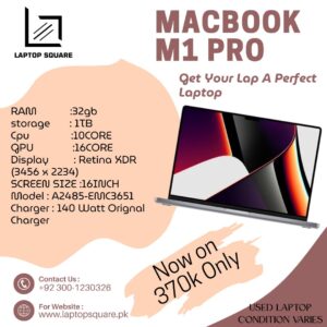 Powerfull Apple MacBook Pro M1 Pro 2021 16-inch – 32GB RAM | 1TB SSD | A2485 | 10-Core CPU | 16-Core GPU