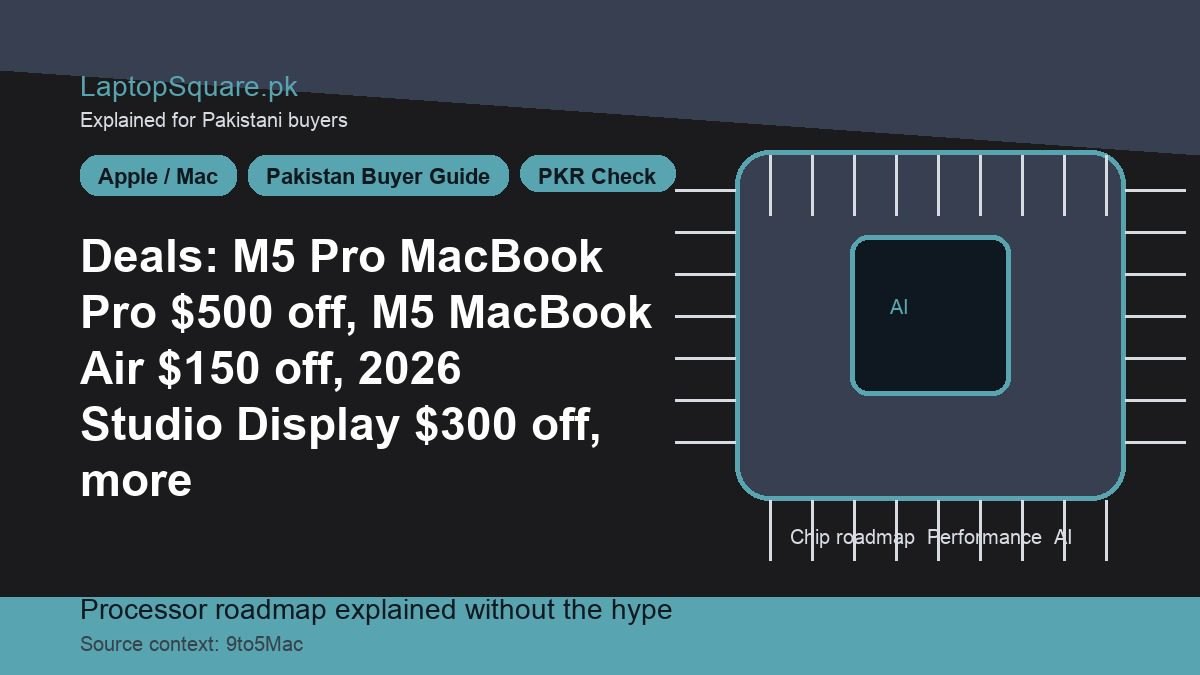 Deals: M5 Pro MacBook Pro $500 off, M5 MacBook Air $150 off, 2026 Studio Display $300 off, more